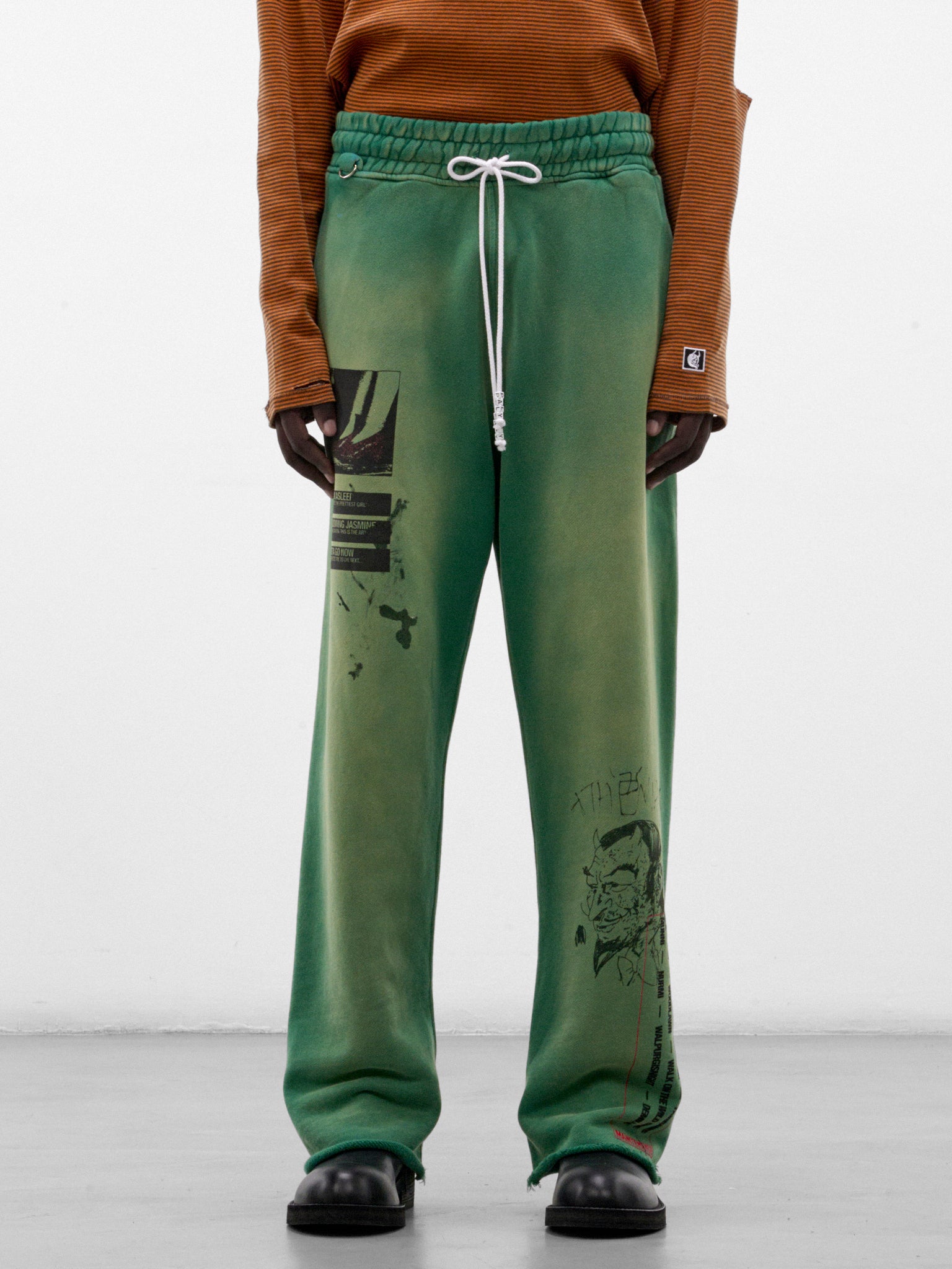 Washed Green Cotton Maintenance Sweatpants (5M001Q3018GRN-GREEN)