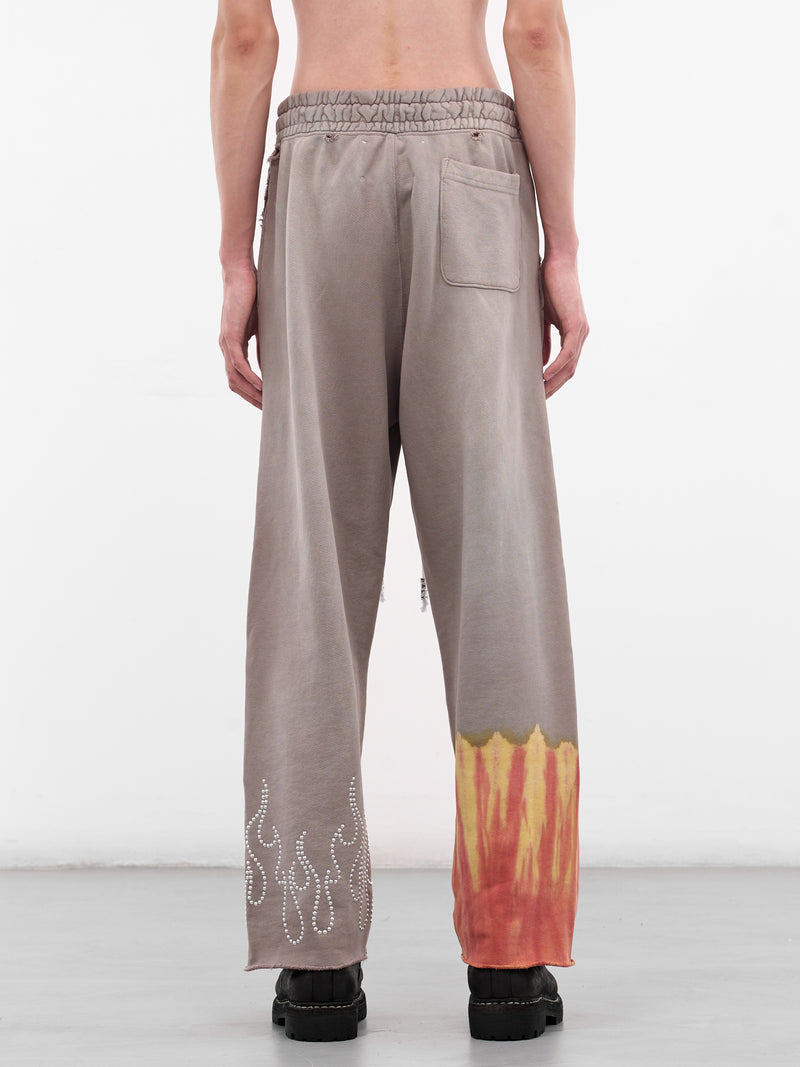 Brown Cotton Graphic Mass Sweatpants (5U005Q3009-BROWN)