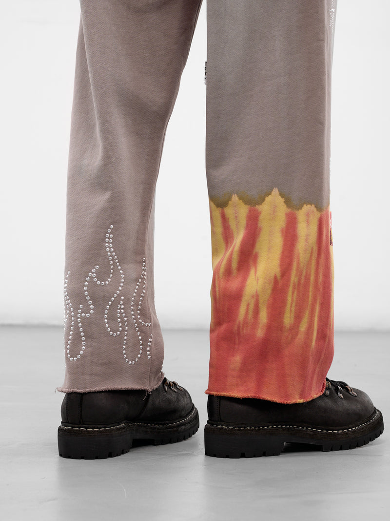 Brown Cotton Graphic Mass Sweatpants (5U005Q3009-BROWN)