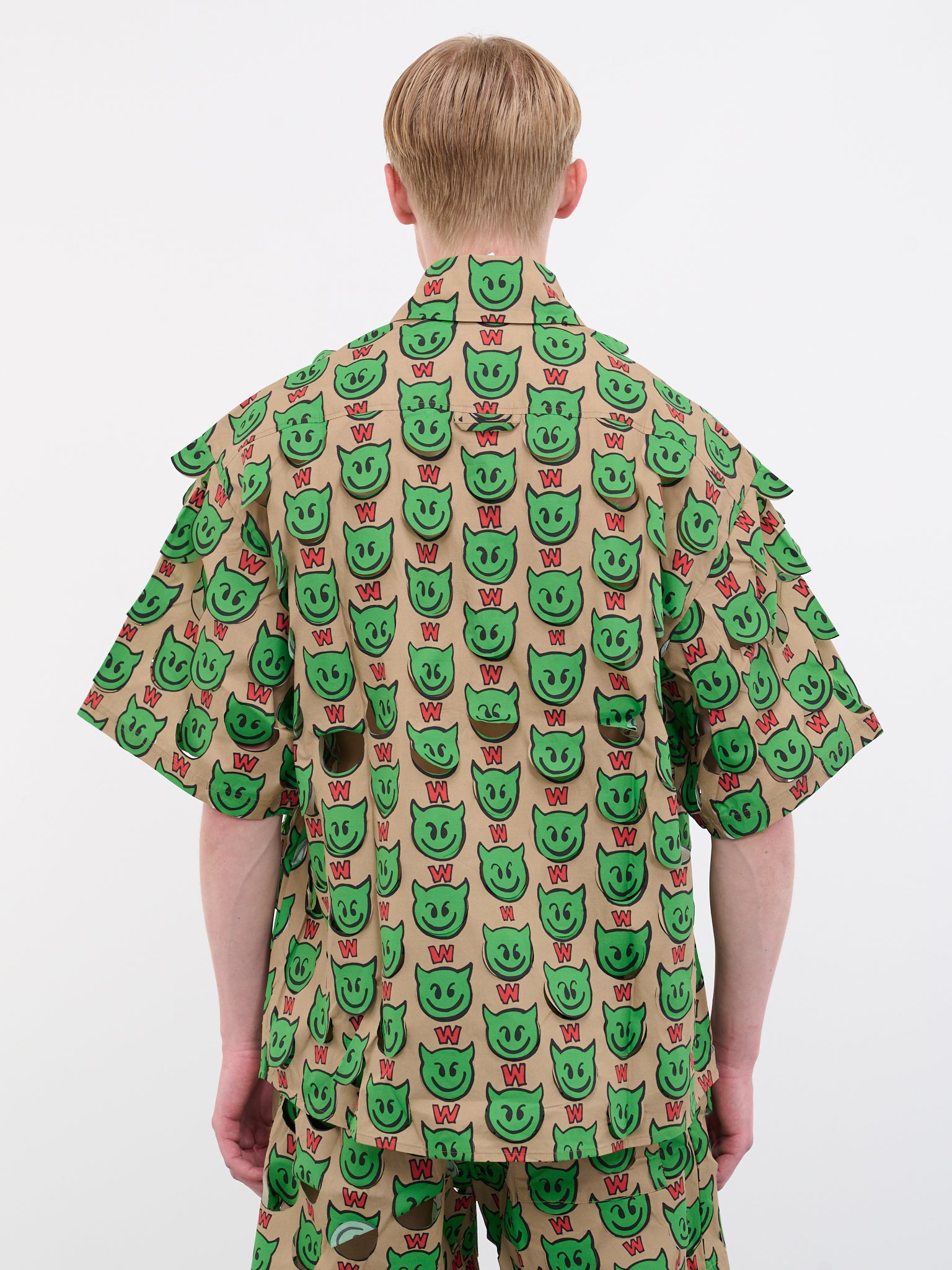 Walter Van Beirendonck Star Lasered Devil Shirt in Green for Men