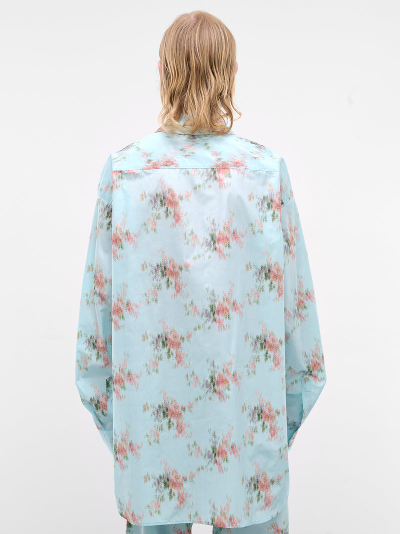 Blurry Floral Graphic Maxi Shirt (6005-CC16-LIGHT-BLUE)