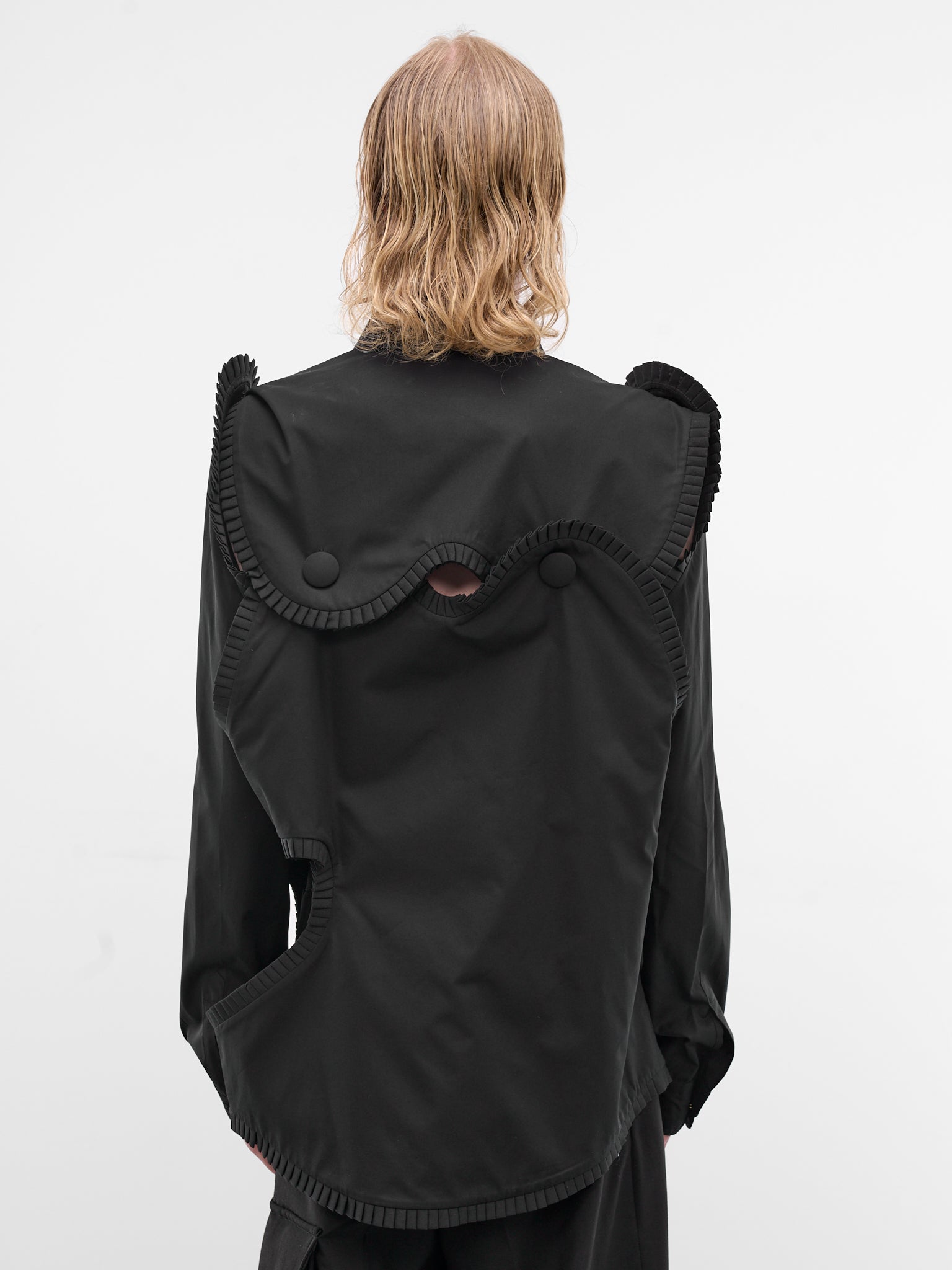Arp Art Patchwork Ruffle Shirt (6009A-BLACK)