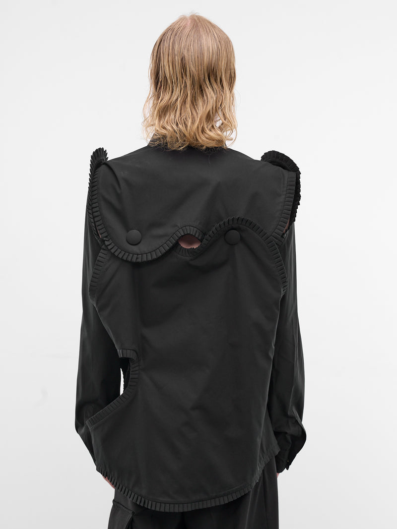 Arp Art Patchwork Ruffle Shirt (6009A-BLACK)