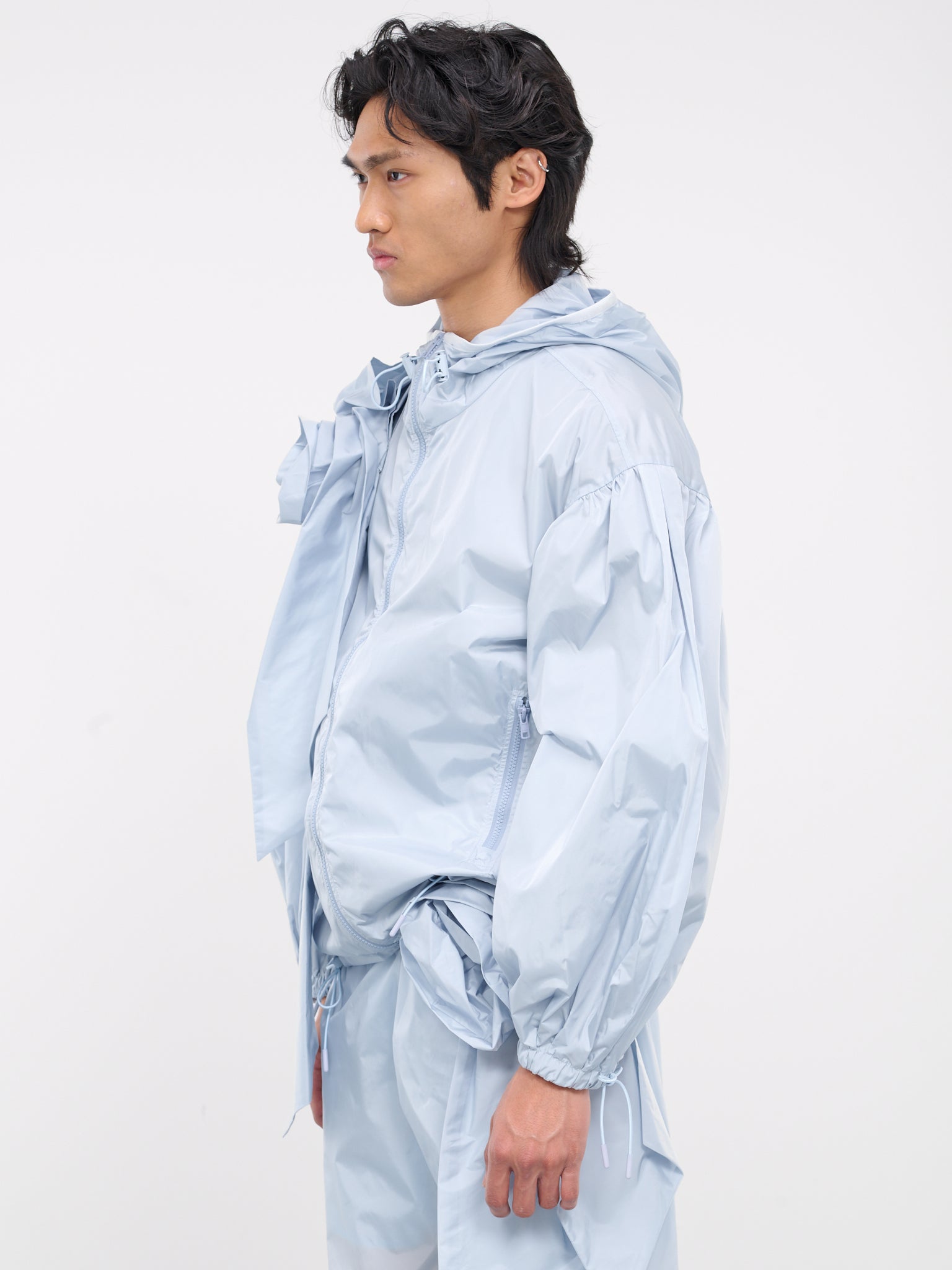 Pressed Rose Puff Sleeve Jacket (6078R-1067-BABY-BLUE)