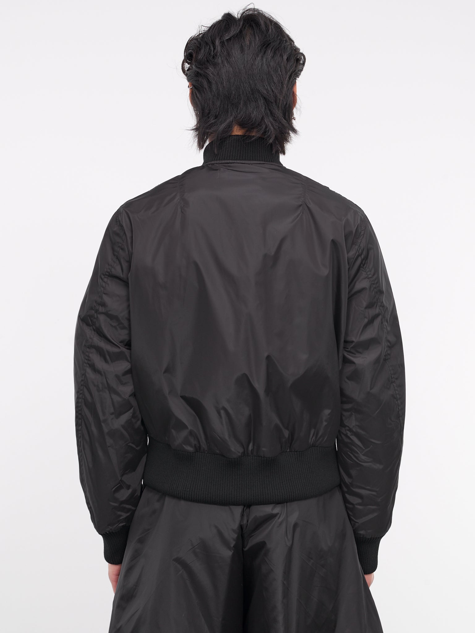 Ruched Bomber Jacket (6084-1085-BLACK)