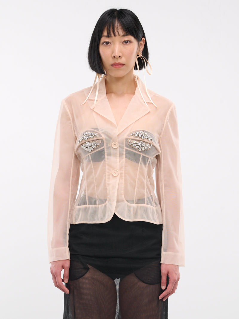 Sheer Tulle Jacket (6097B-0069-NUDE-CLEAR)