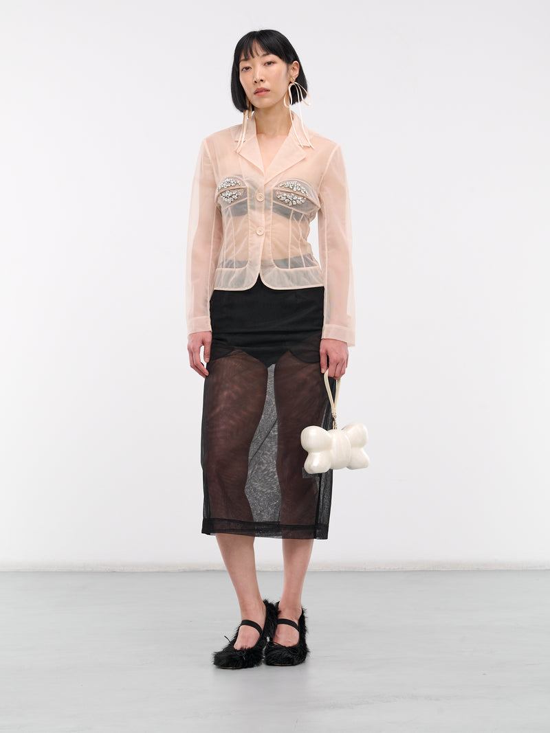 Sheer Tulle Jacket (6097B-0069-NUDE-CLEAR)