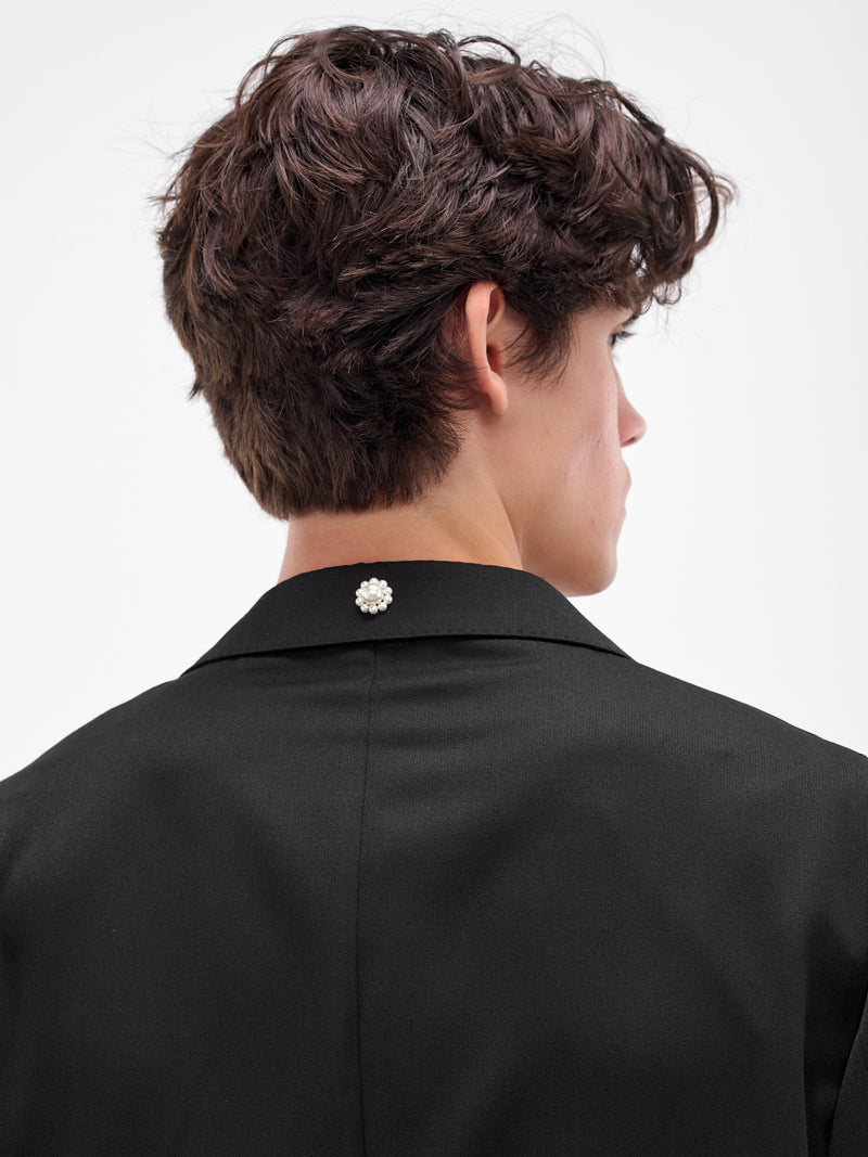 Black Relaxed Wide Peak Jacket (6119DTB-1217-BLACK-JET)