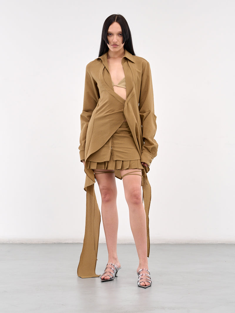 Leg Strap Kilt Skirt (613-310-BAXTER-DARK-OCHRE)