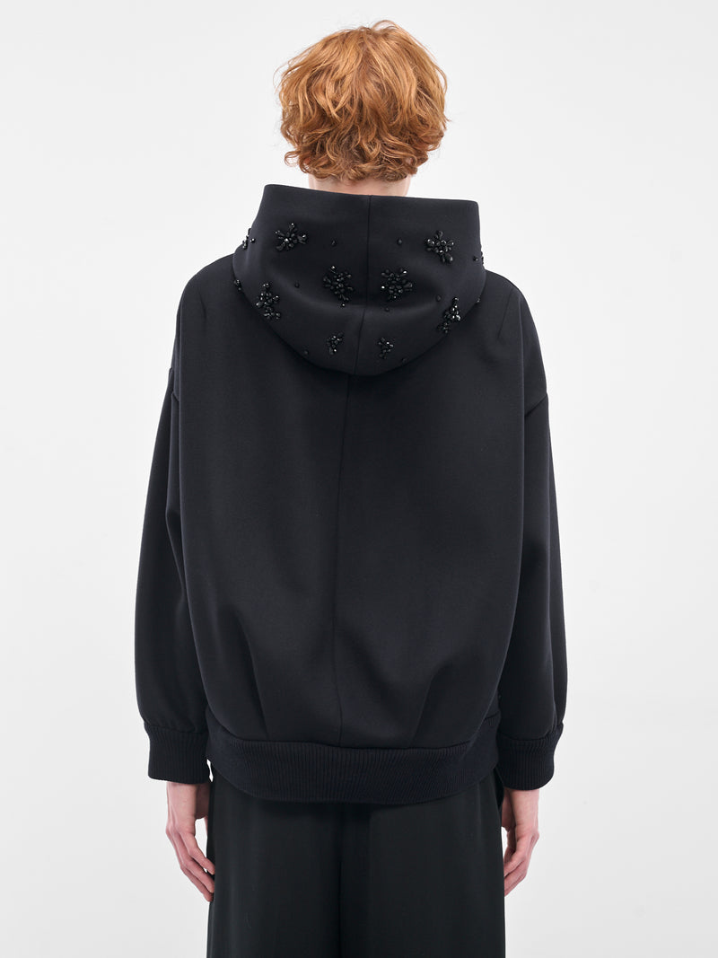 Navy Bonded Wool Zip Hoodie (6145B-1265-NAVY-JET)