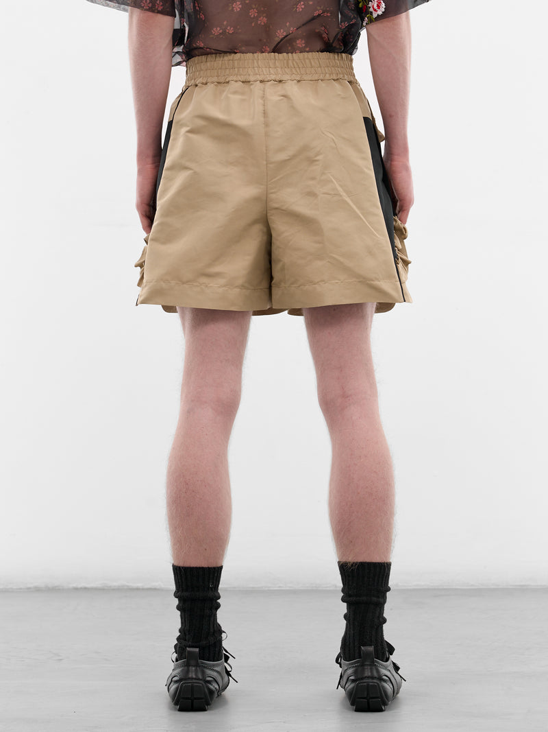 Two-Tone Ruffled Frill Shorts (4184-1292-TOFFEE-BLACK)