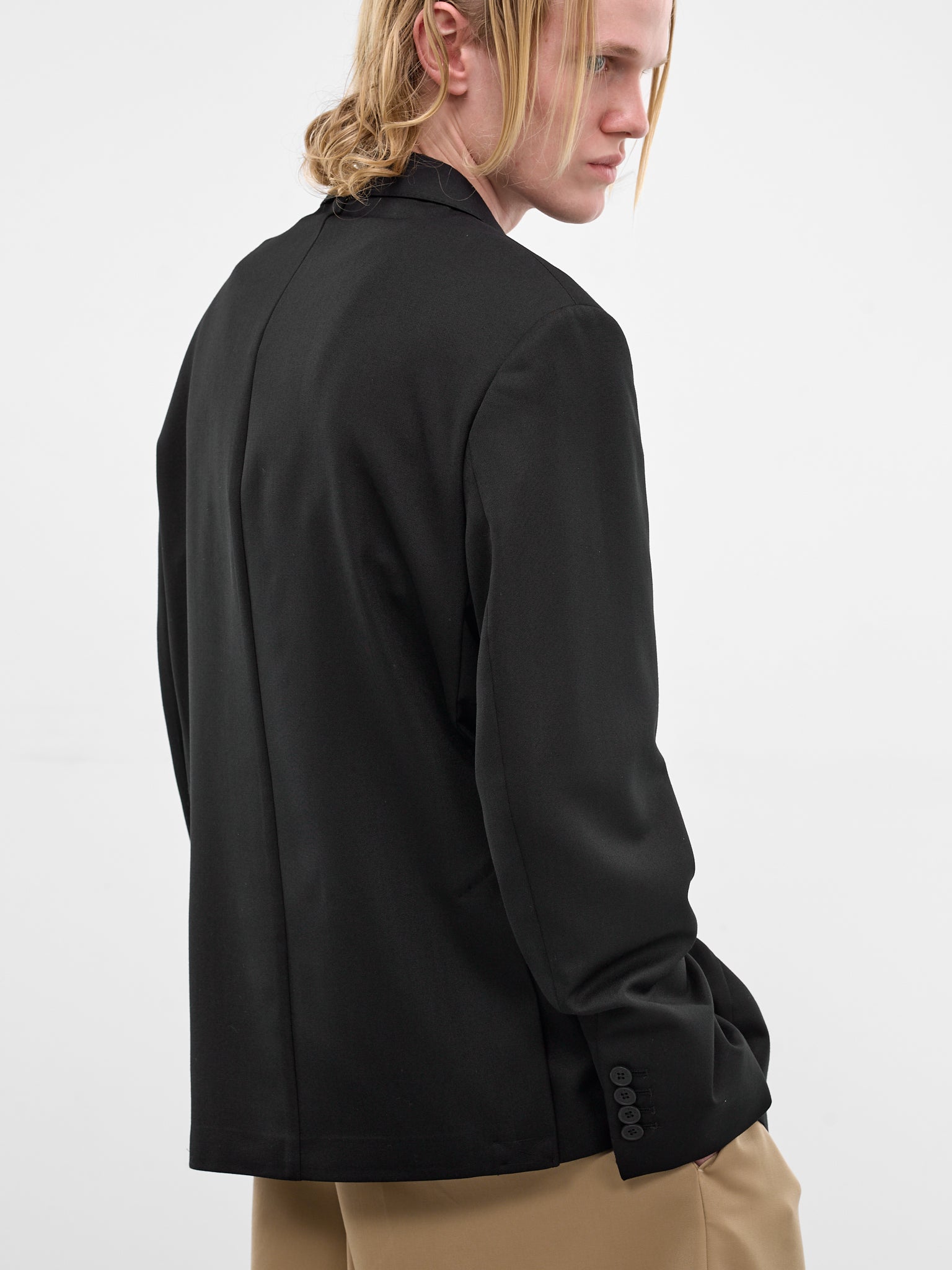 Black Crystal Wool Tailored Blazer (6158DTB-1217-BLACK-OPAQUE-CLEA)