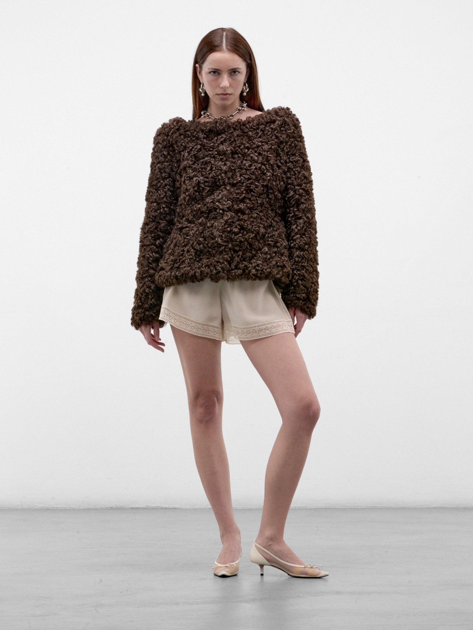 Brown Curly Faux Fur Jacket (6182-1343-BROWN)