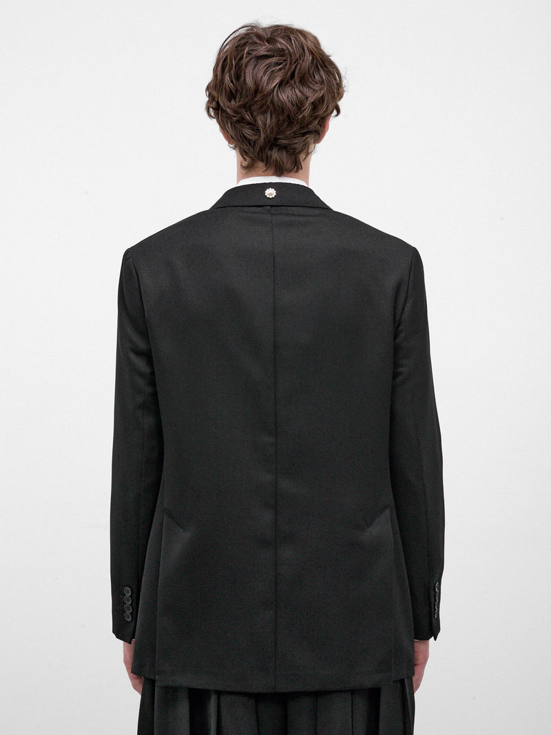 Black Double-Breasted Grommet Blazer (6188ED-1217-BLACK)