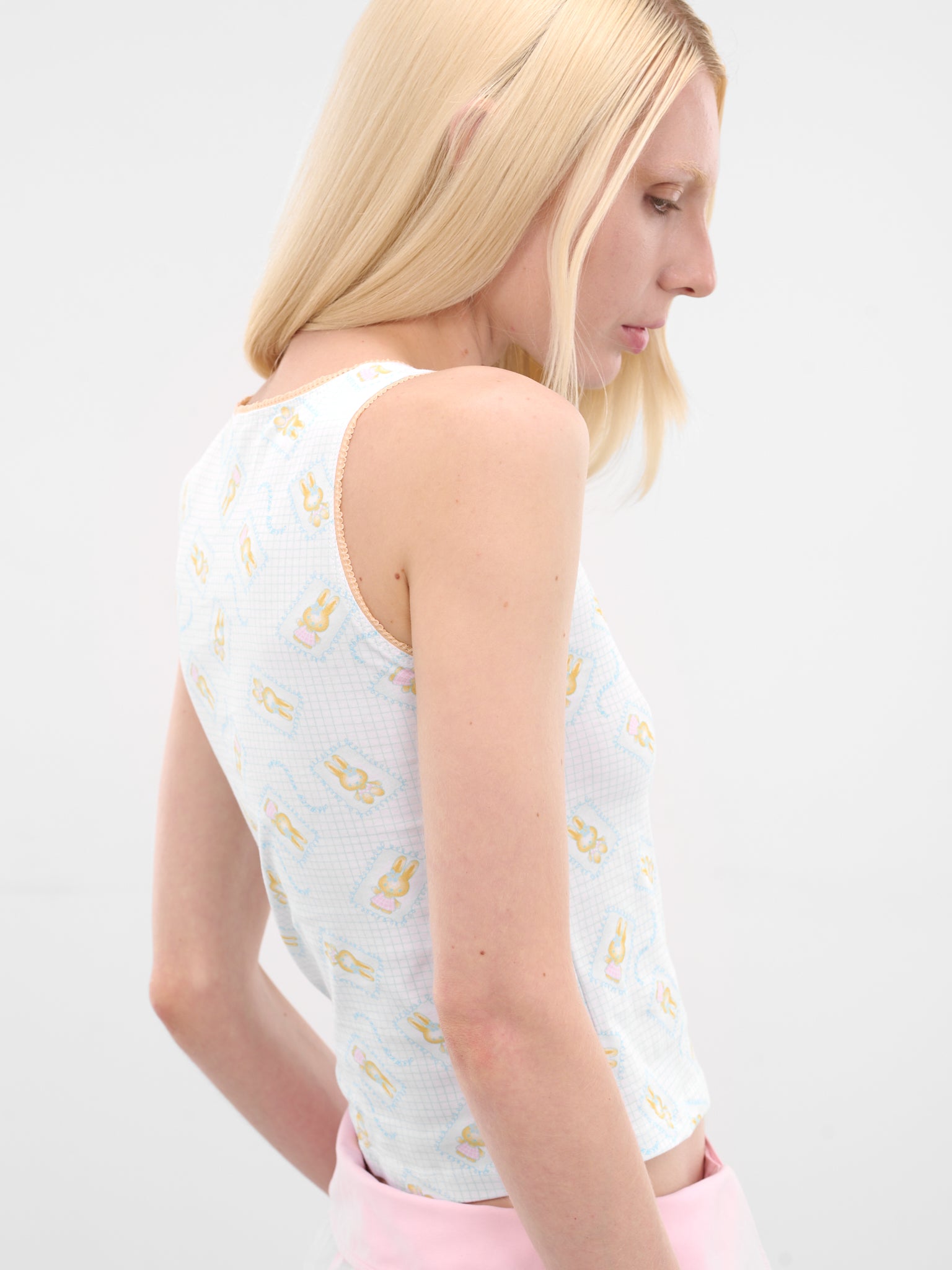 Cry Baby Bunny Print Tank (62-BUNNY-CRY-BABY-BLUE)