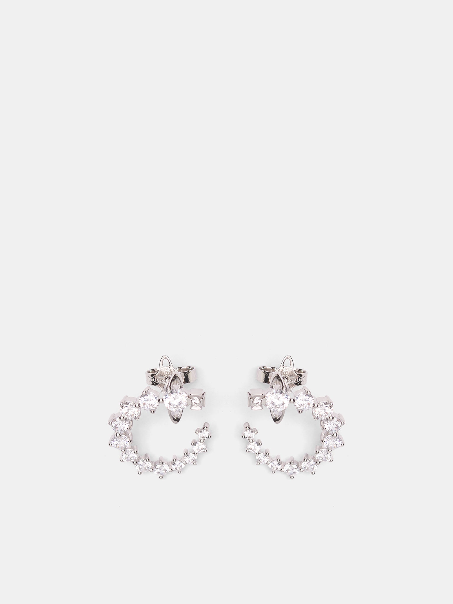 Lydia Crystal Small Hoop Earrings (6203009A-02P102-PLATINUM-WHITE)