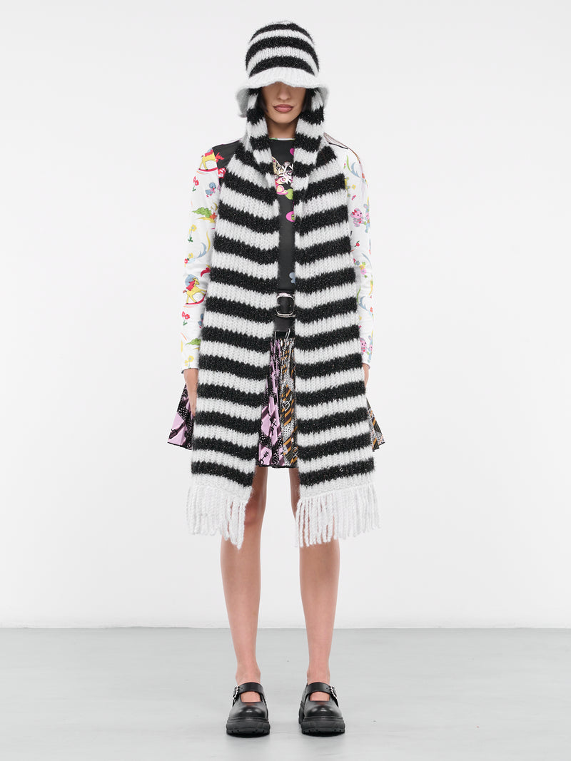 Scarf Hat (6251-SCARF-BLACK-WHITE)
