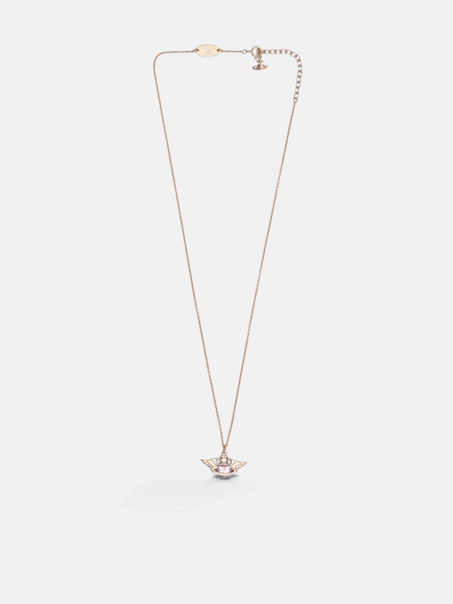 Gold Orb Pink Stone Necklace (630203JV-01R238-GOLD-PINK)