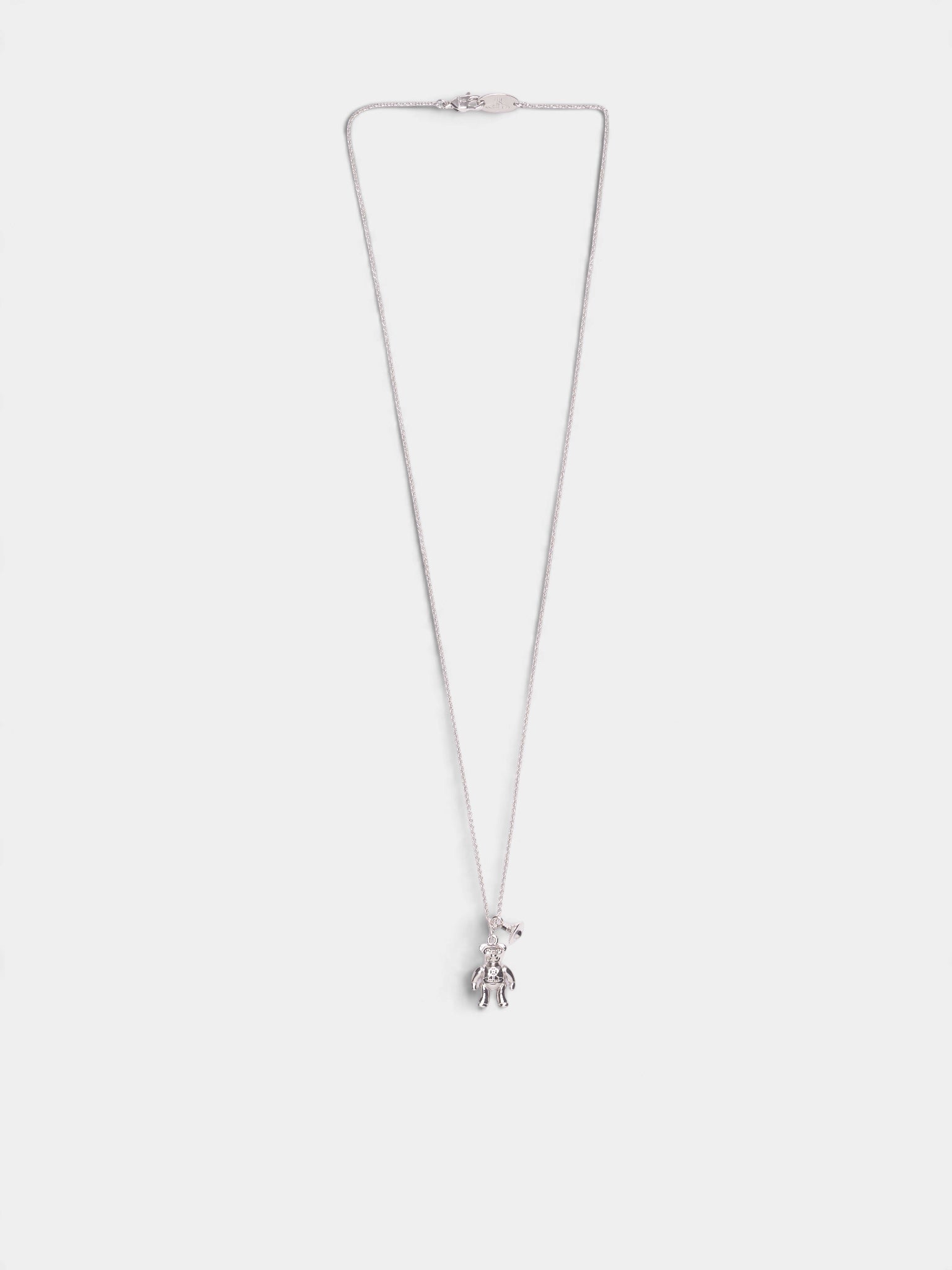 Silver Ruby Orb Pendant Necklace (630203KP-02P136-PLATINUM-BLACK)