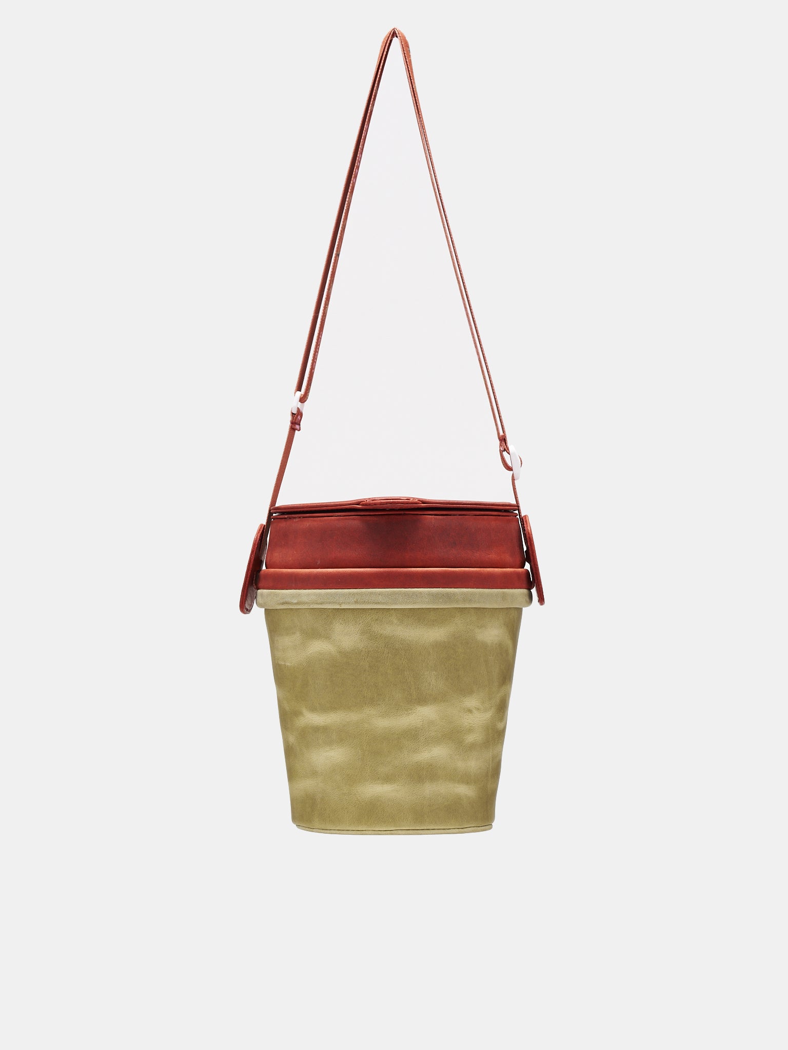 Leather Popcorn Bag (64BG46-RED-YELLOW)