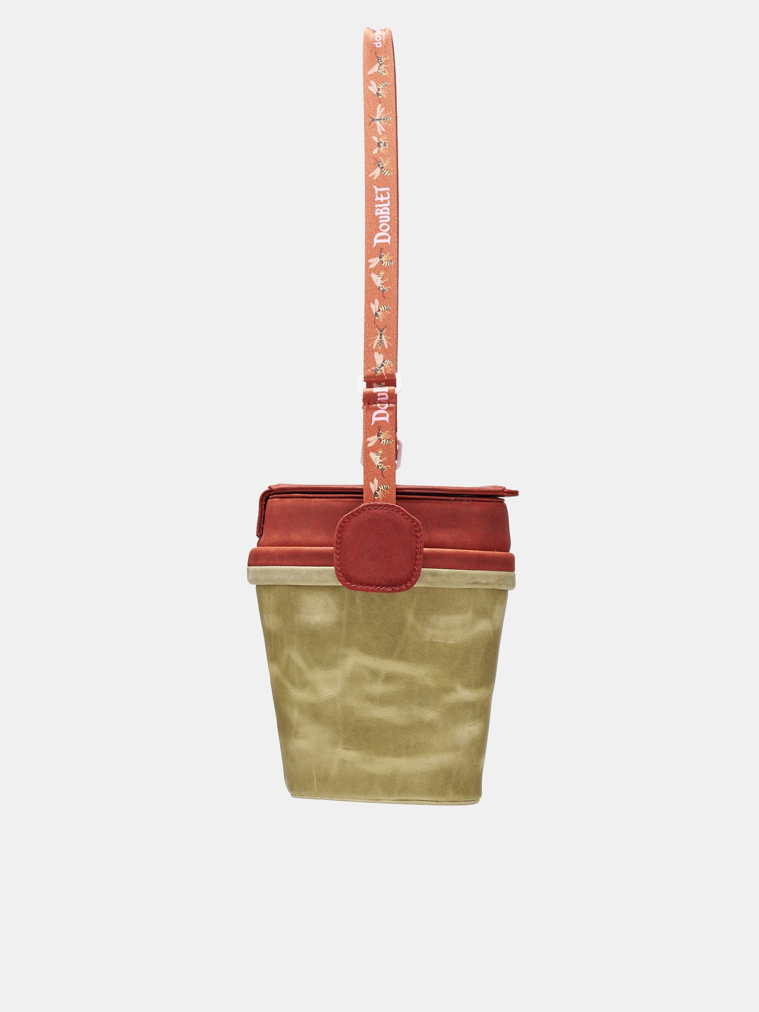 Leather Popcorn Bag (64BG46-RED-YELLOW)
