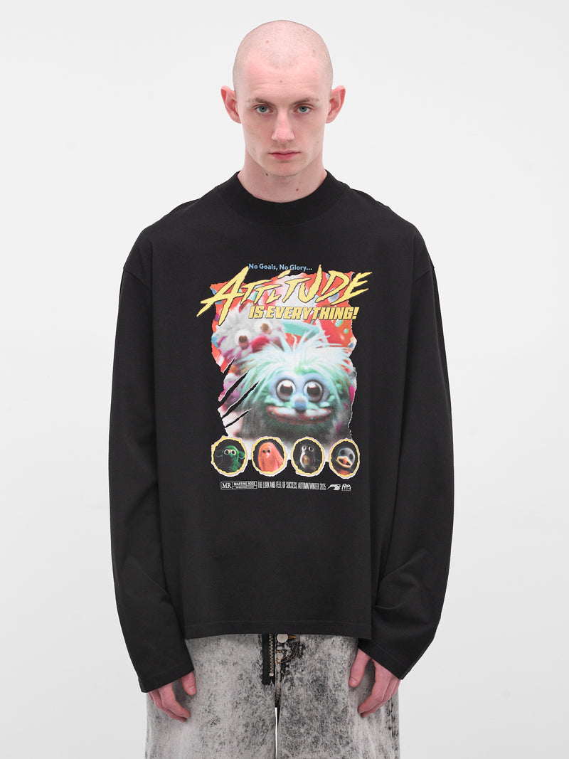 Black Oversized Graphic Long Sleeve (658JE06001-BLACK)
