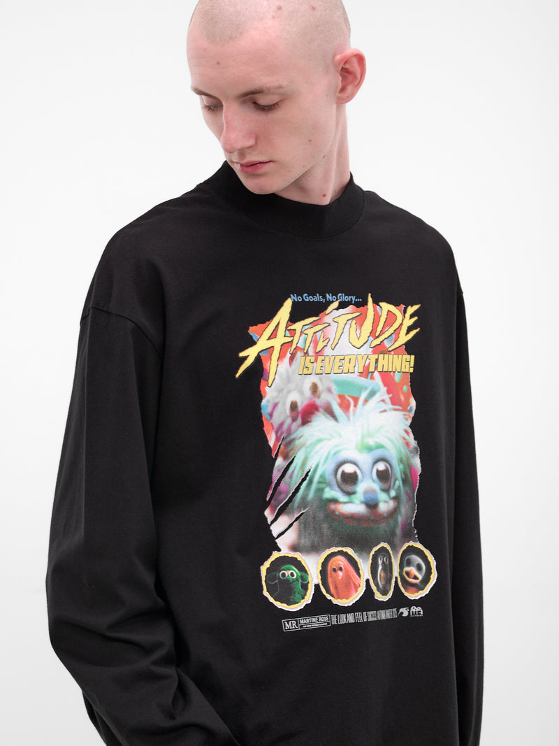 Black Oversized Graphic Long Sleeve (658JE06001-BLACK)