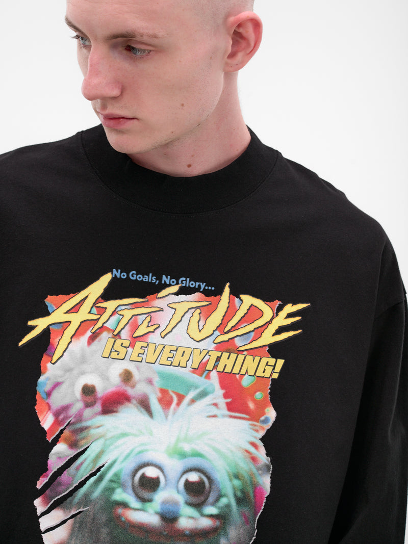 Black Oversized Graphic Long Sleeve (658JE06001-BLACK)