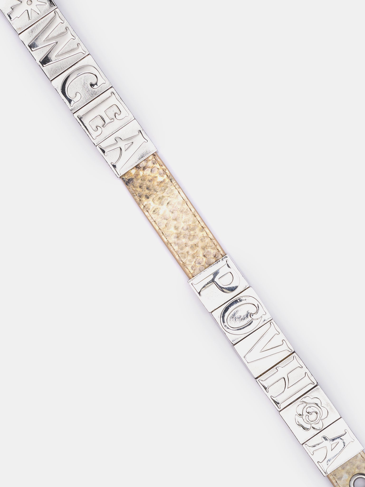 Jumble Letter Block Leather Choker (6593-JUMBLE-YELLOW)