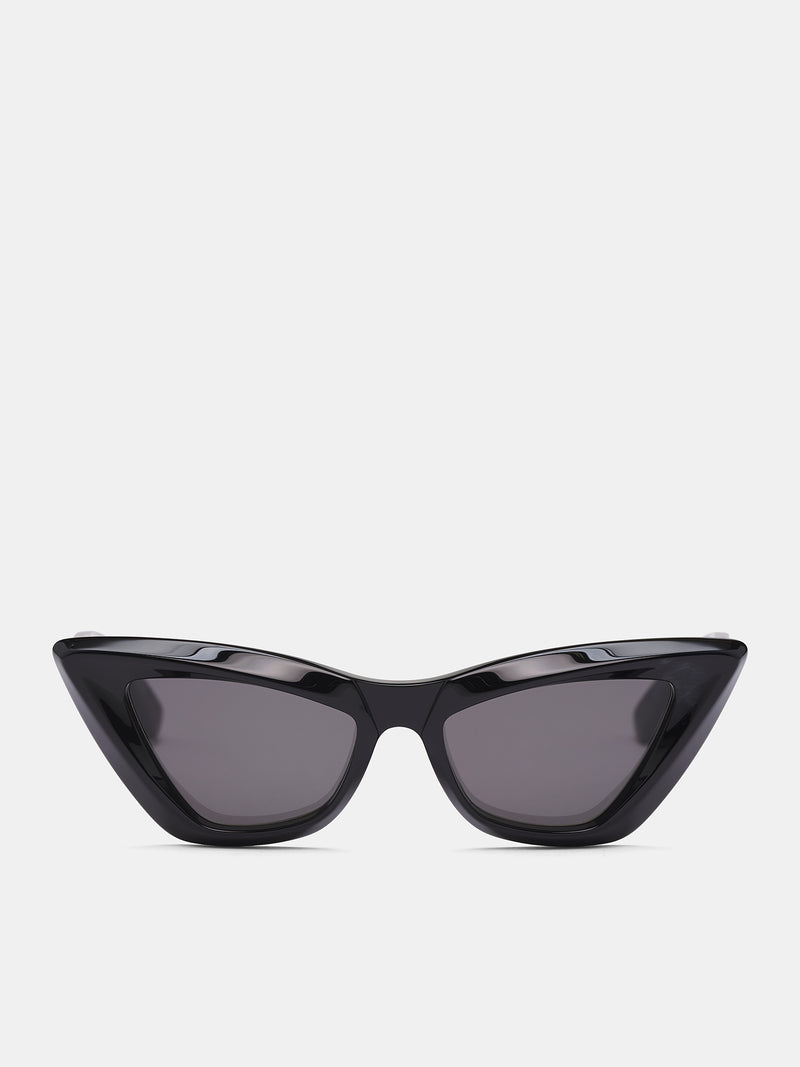 Angle Pointed Cat Eye Sunglasses (660165V2330-1049-BLACK-GREY)