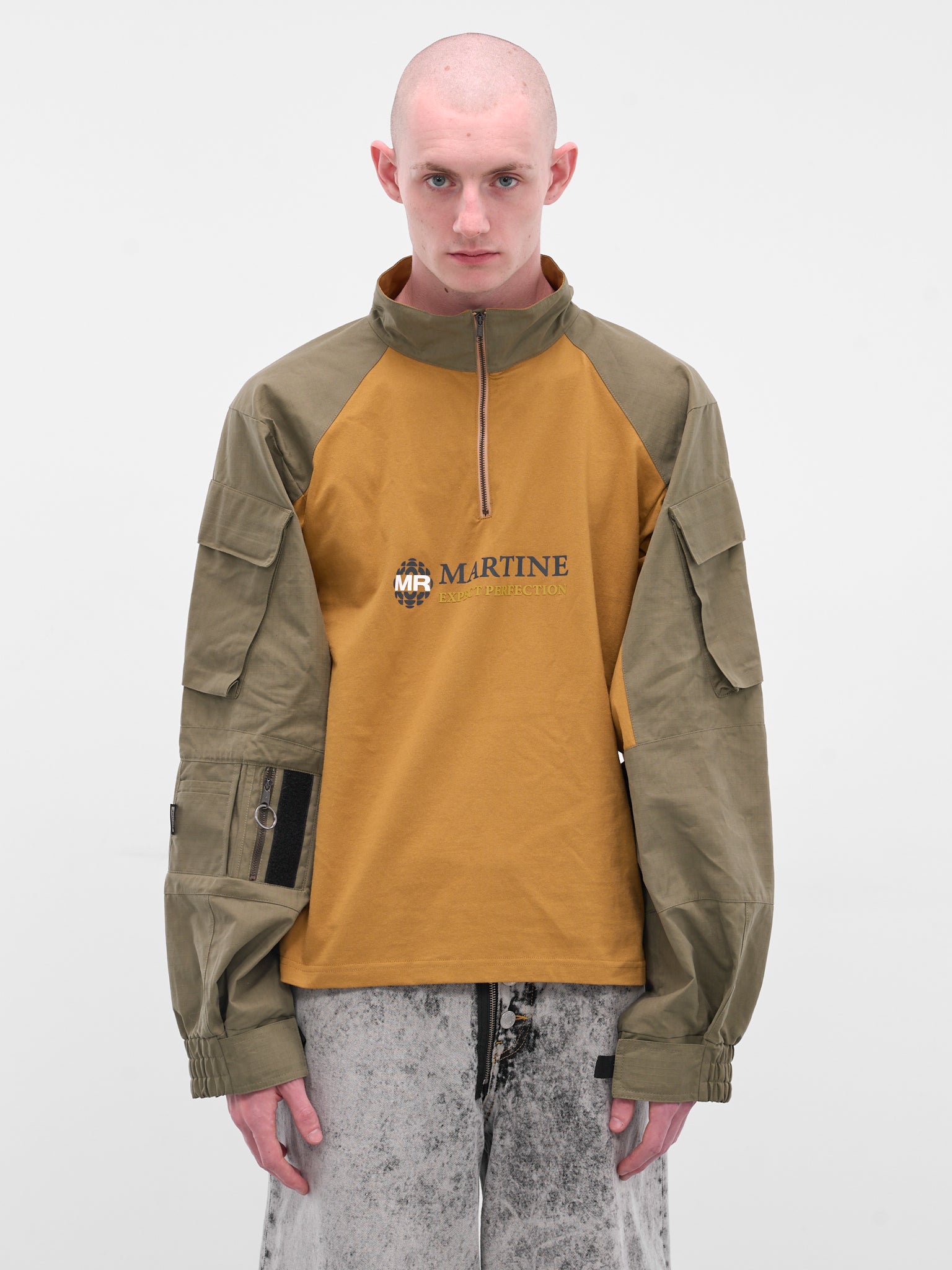 Two-Tone Shrunken Utility Jacket (669JE06718-BROWN)