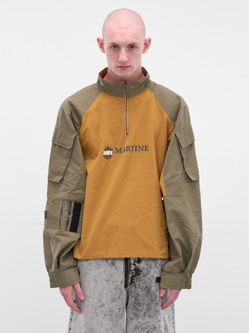 Two-Tone Shrunken Utility Jacket (669JE06718-BROWN)