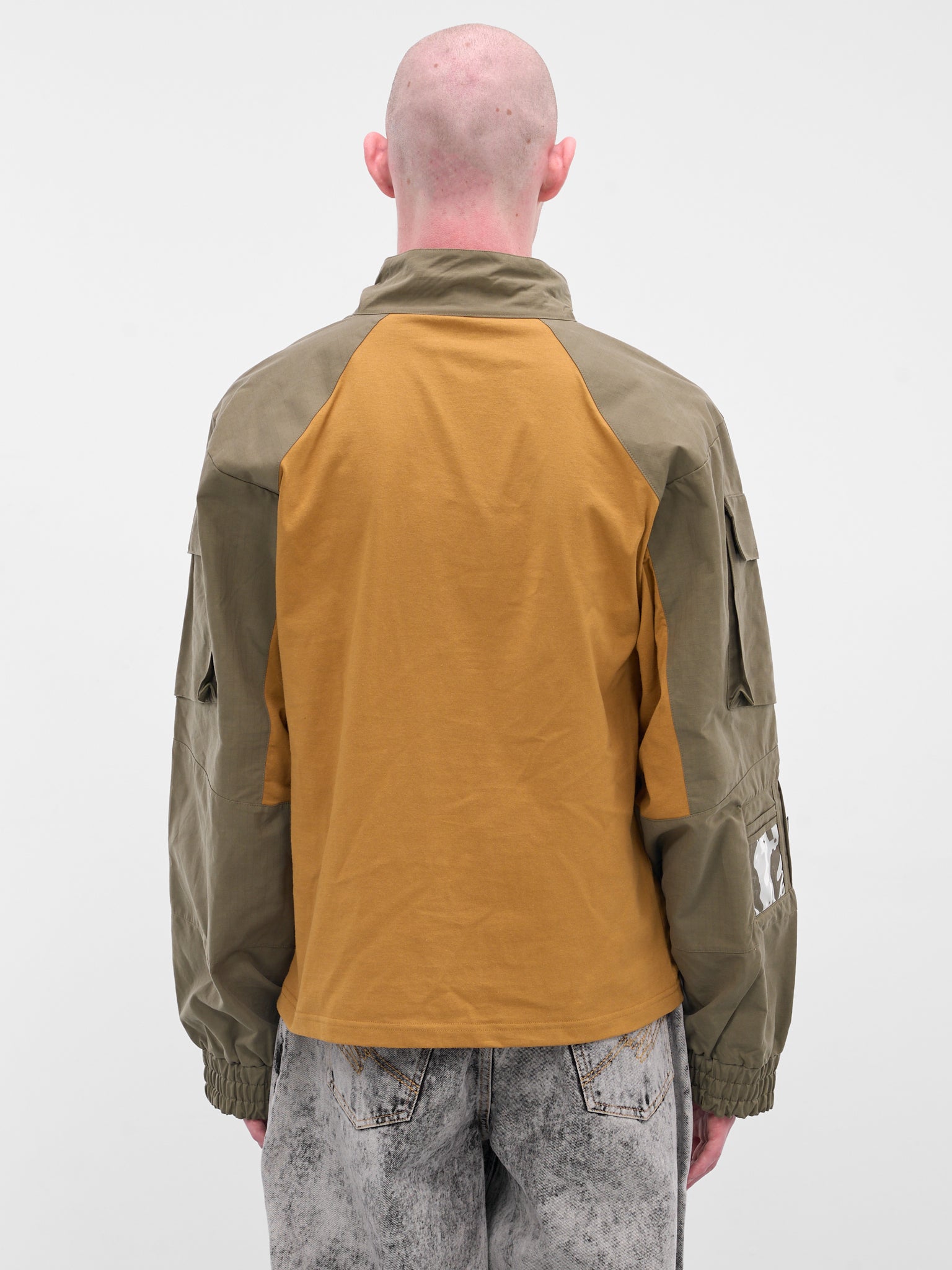 Two-Tone Shrunken Utility Jacket (669JE06718-BROWN)