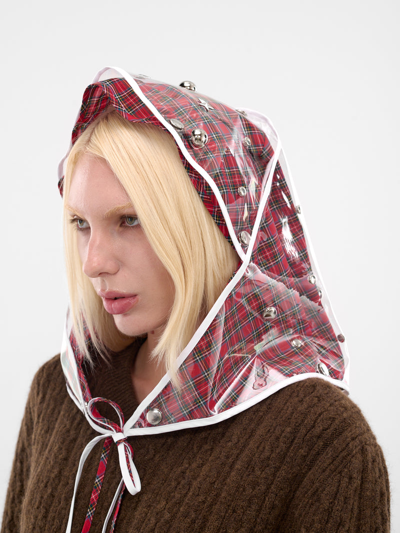 Red Layered Tartan Rain Hat (6712-RAIN-HAT-CLEAR)