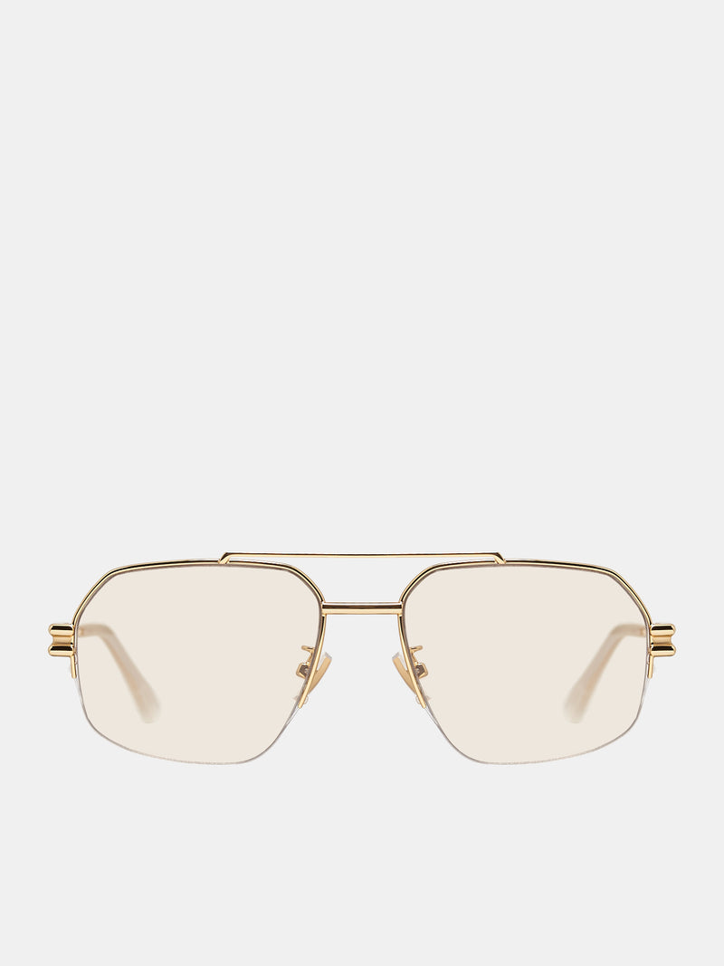 Classic Aviator Sunglasses (679959V4450-8224-GOLD-YELLOW)