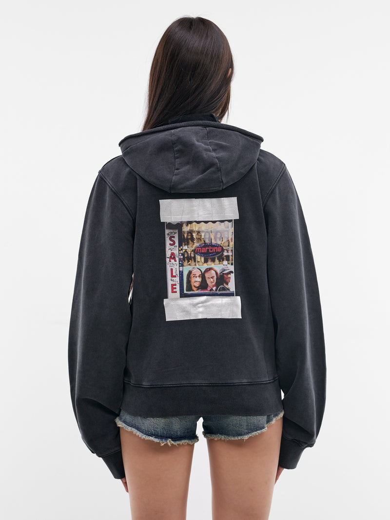 Black Layered Collar Zip Hoodie (682JS02002-BLACK)