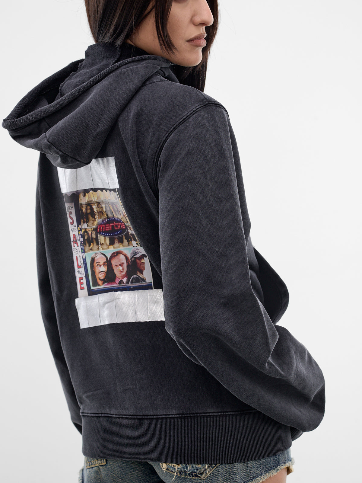 Black Layered Collar Zip Hoodie (682JS02002-BLACK)