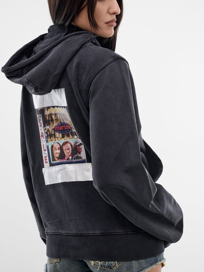 Black Layered Collar Zip Hoodie (682JS02002-BLACK)