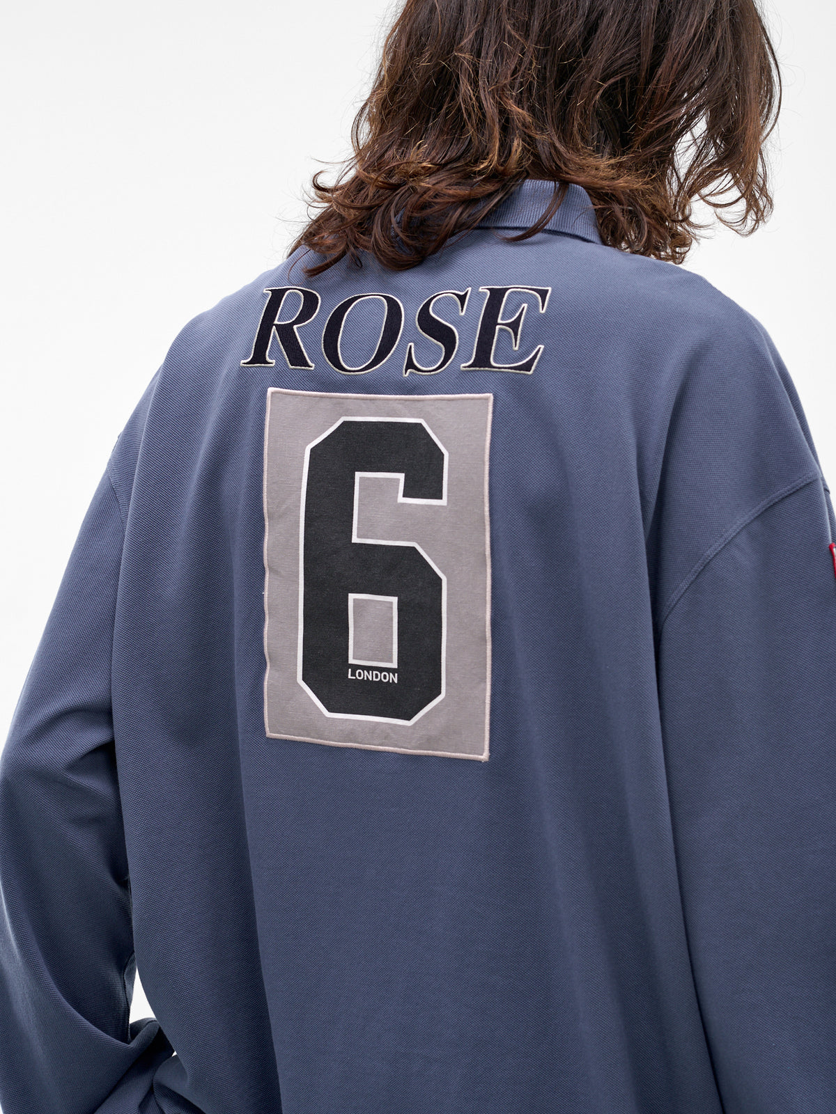 Blue Embroidered Long Sleeve Polo (688JE02535-BLUE)
