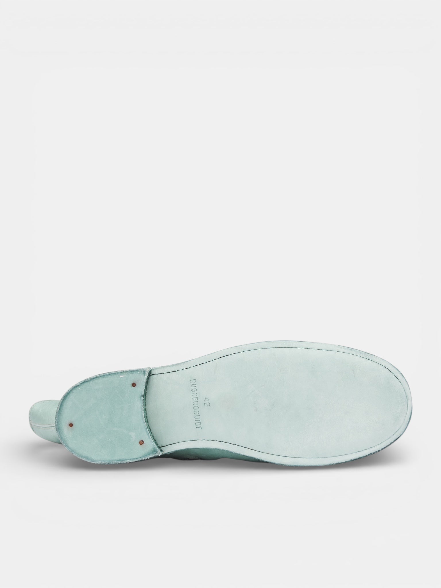 Horse Leather Side Zip Boots (696X-M-HFS-CO178T-PASTEL-GREEN)