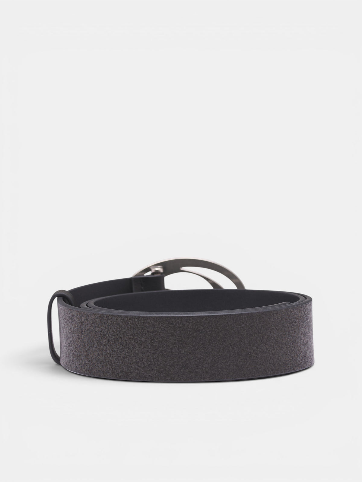 Black Leather Sixty Logo Belt (6M1BJ82700-BLACK)