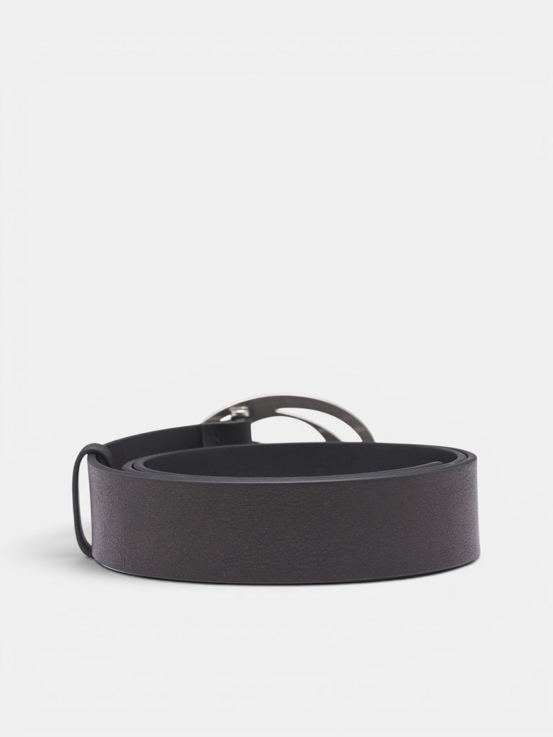 Black Leather Sixty Logo Belt (6M1BJ82700-BLACK)