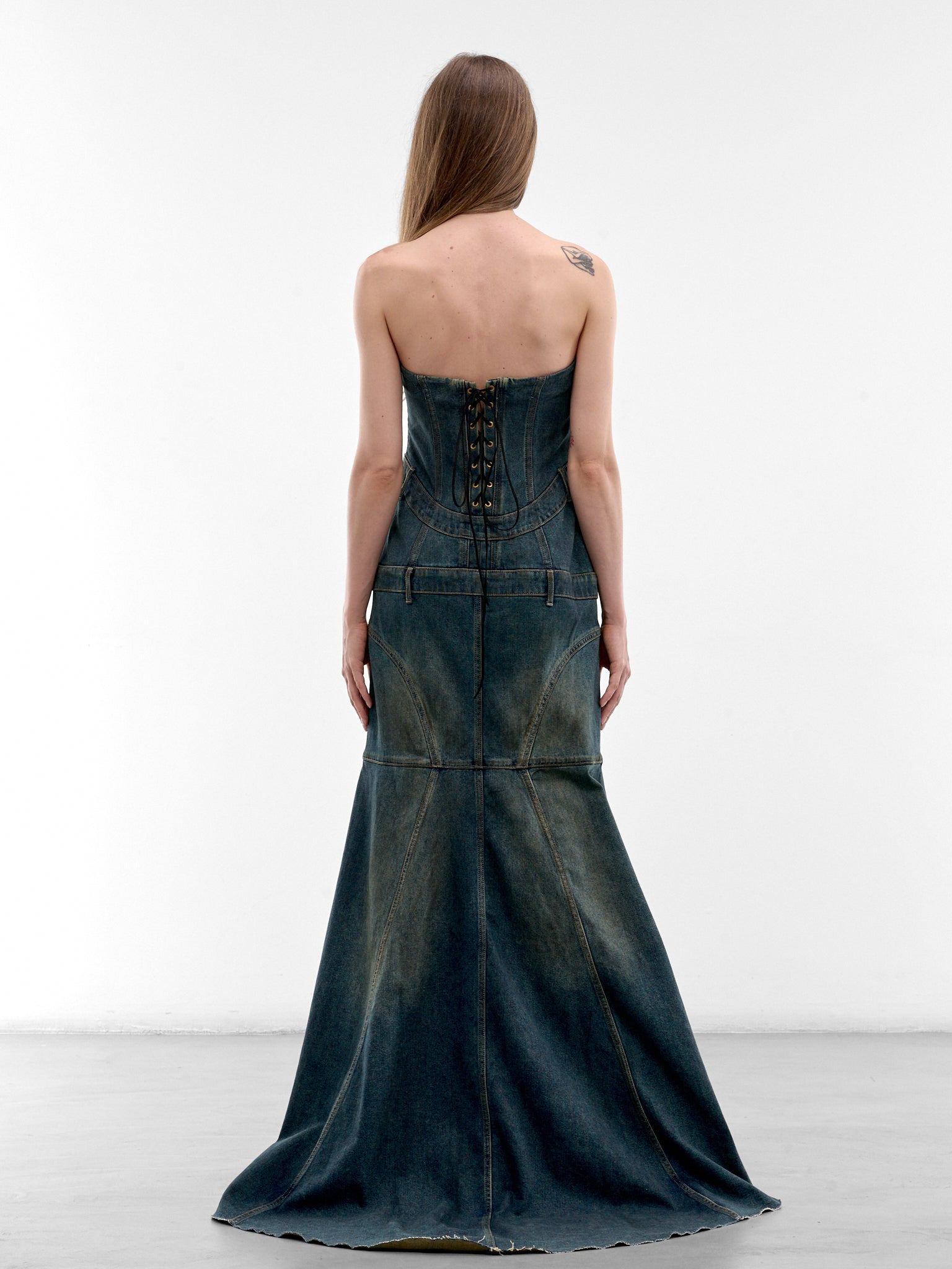 Dark Denim Strapless Gown (6M1DJ43400-DARK-BLUE)
