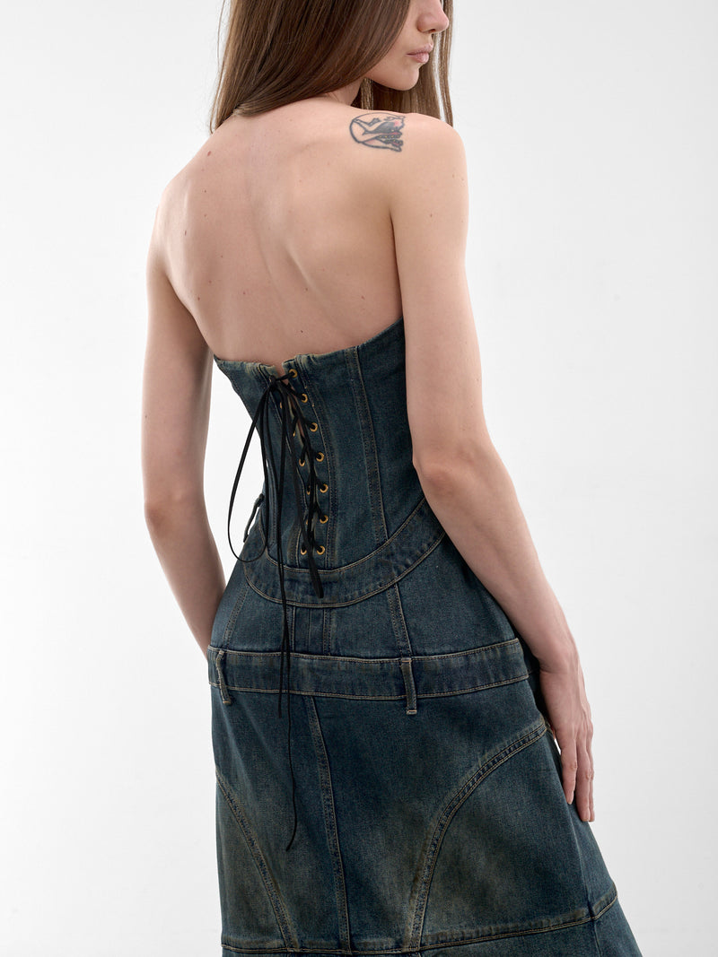 Dark Denim Strapless Gown (6M1DJ43400-DARK-BLUE)