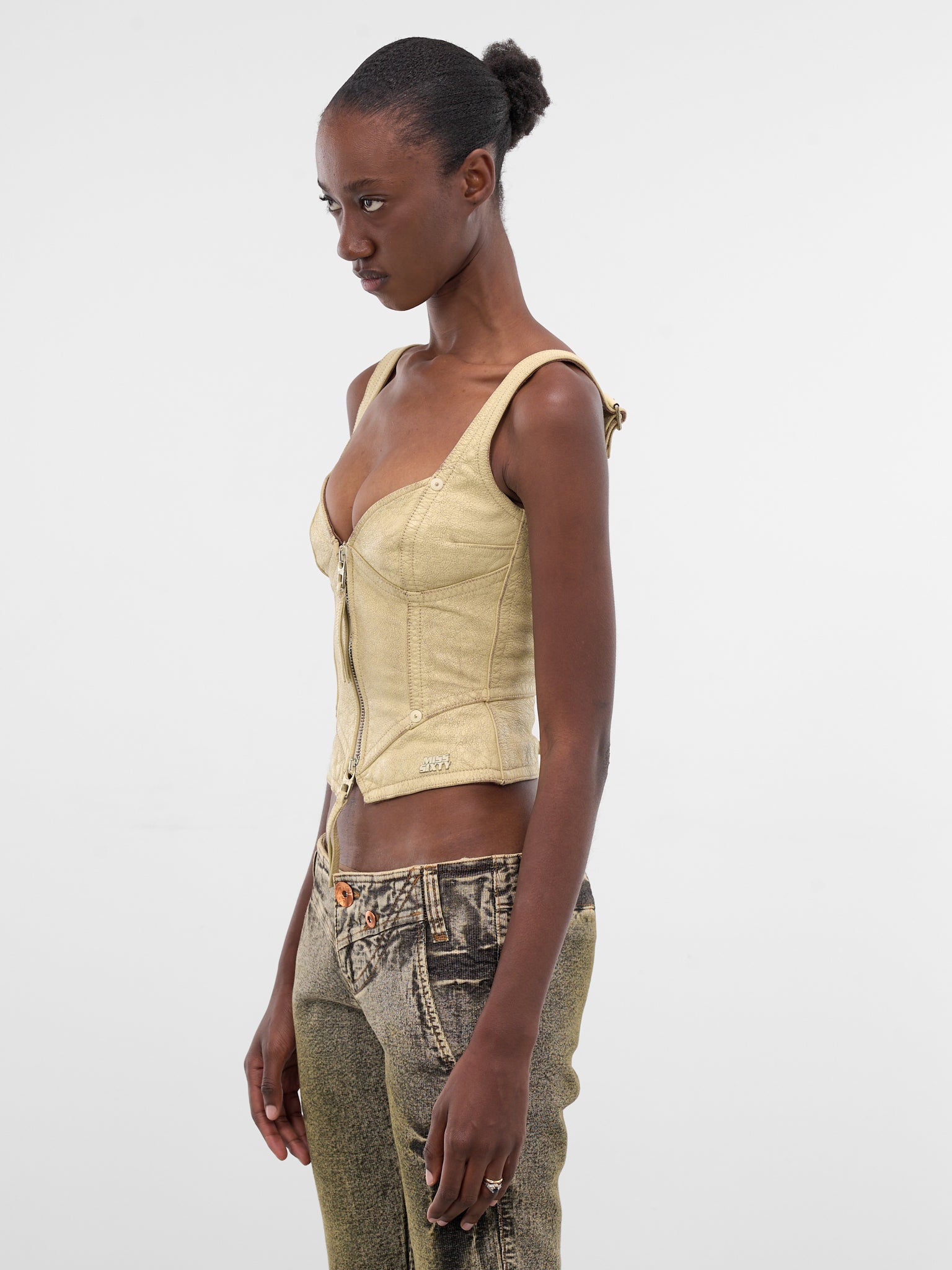 Miss Sixty x KNWLS Leather Corset (6M1LJ92600-MAIZE)