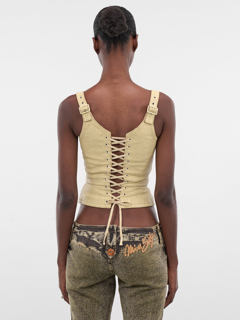 Miss Sixty x KNWLS Leather Corset (6M1LJ92600-MAIZE)