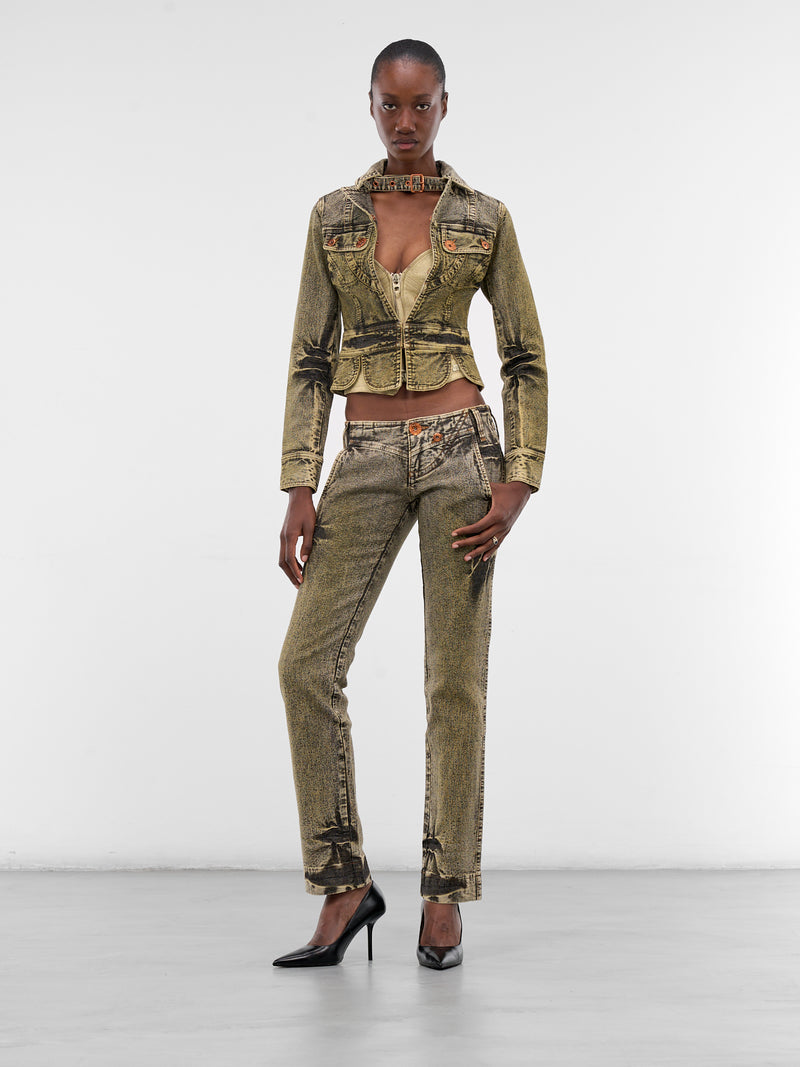 Miss Sixty x KNWLS Leather Corset (6M1LJ92600-MAIZE)