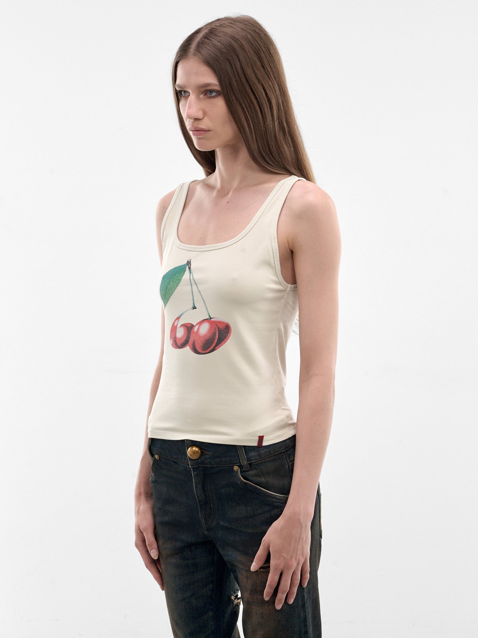 Ivory Cherry Print Tank Top (6M1SJ41900-IVORY)