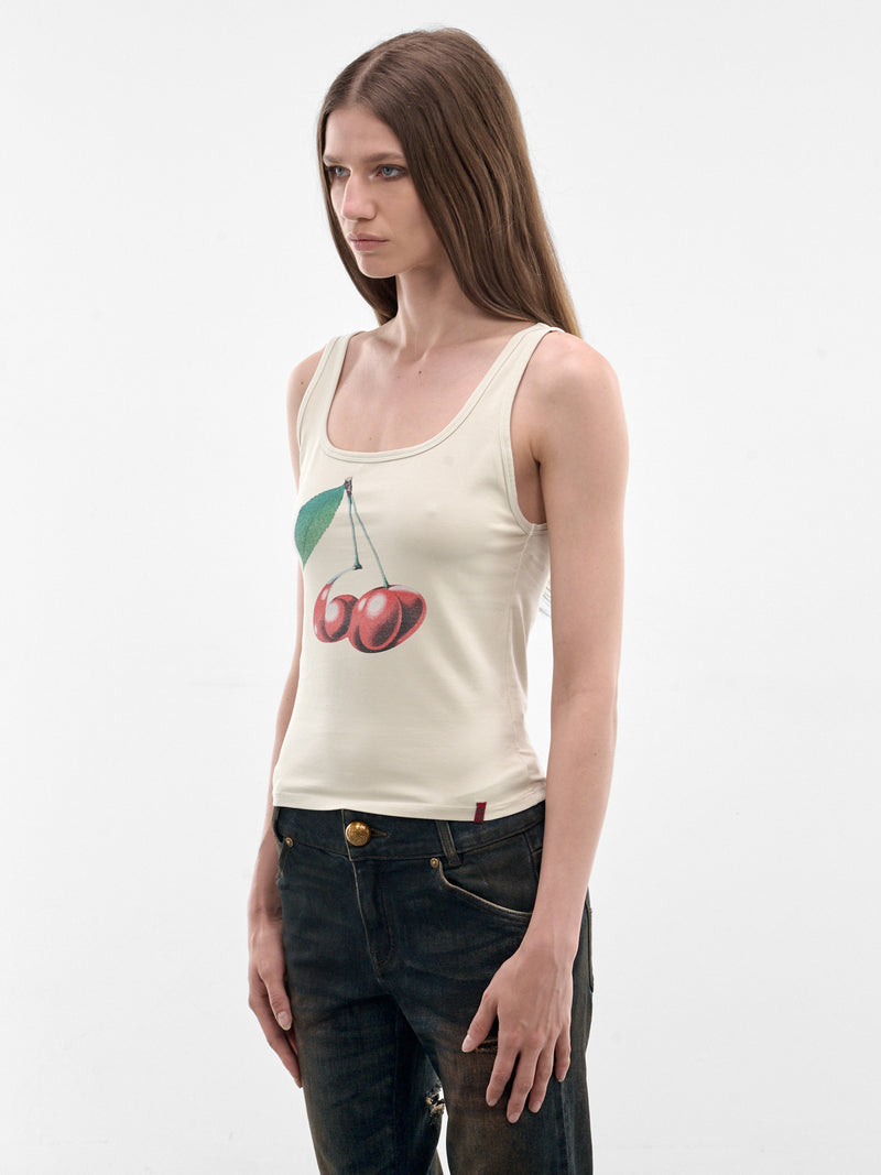 Ivory Cherry Print Tank Top (6M1SJ41900-IVORY)