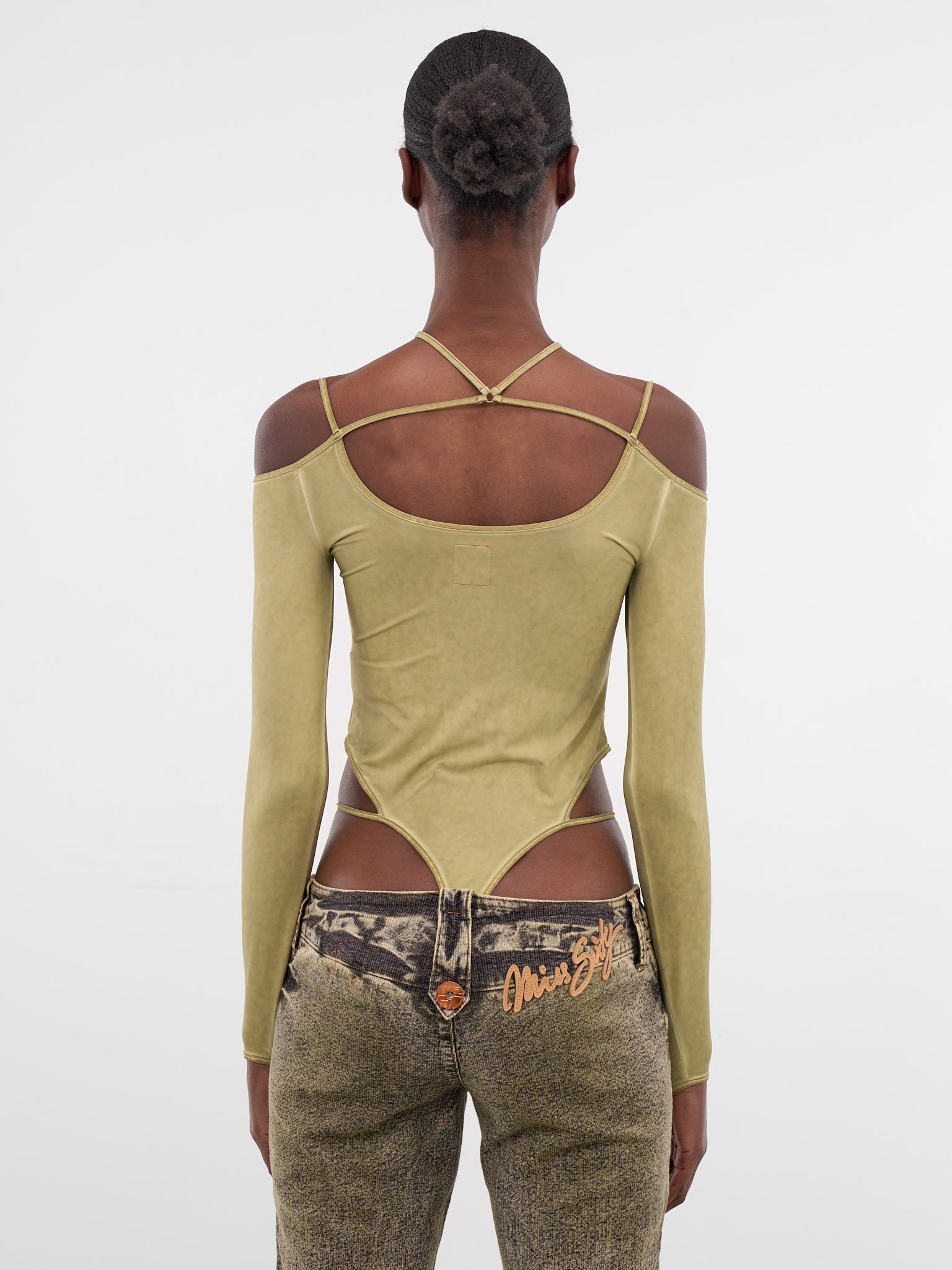 Miss Sixty x KNWLS Jersey Bodysuit (6M1SJ93200-MUSTARD-GREEN)